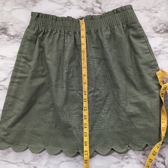 J. Crew Olive Green Linen Mini Skirt size 6 with Pockets - Picture 4 of 7